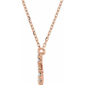 14K Rose 1/8 CTW Natural Diamond Initial K 16" Necklace