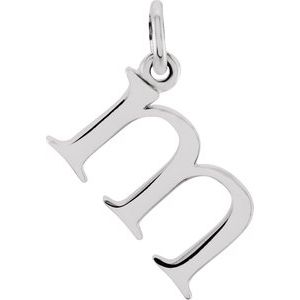 14K White Lowercase Initial M Pendant