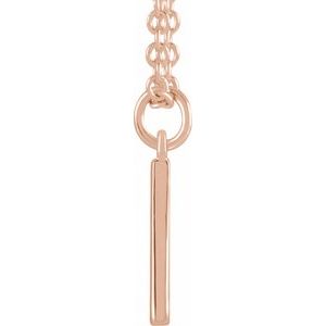 14K Rose Initial A Dangle 18" Necklace