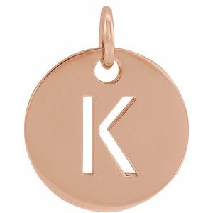 14K Rose Initial K Pendant